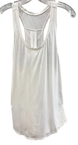 Lululemon Womens‎ White Racerback Tank Top Pleated Back Activewear Yoga Small thumbnail 1
