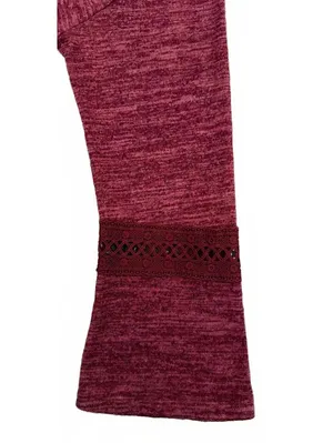 Lildy Women's Knit Sweater Top Size XL Red Wine Embroidered Casual Fall Shirt thumbnail 7