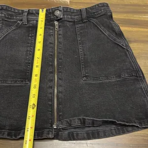 Madewell Denim MIni Skirt Black Frost Utility Jeans Front Zipper Pockets 27 thumbnail 3