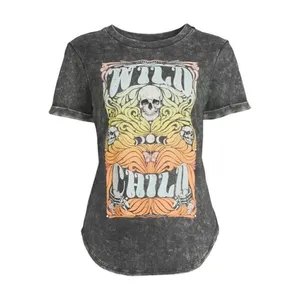 Junior Womens No Boundaries Wild Child Bleach Dyed Tee Shirt - Sz S thumbnail 3