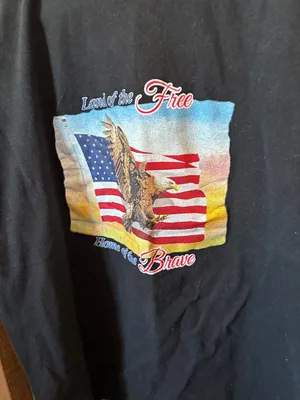 Black 'Land of the Free' Ladies Graphic Tee Large thumbnail 2