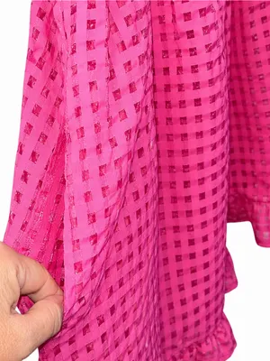 Jodifl Pink Metallic Ruffle Mini Dress M Fully Lined Party Cocktail thumbnail 4