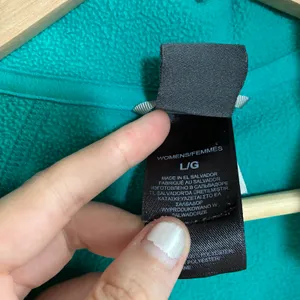 The North Face turquoise quarter zip fleece sweater women's L sleeve pocket thumbnail 4