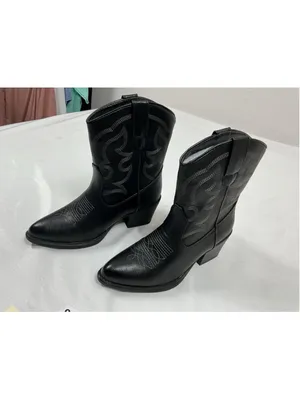 Womans New IXO Midcalf Western Cowgirl Boots Size 5.5 Black thumbnail 2