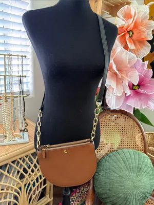 Lauren Ralph Lauren Sutton 22 Half Moon Color Block Top Zip Preppy Crossbody Bag thumbnail 3