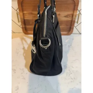 Michael Kors Gilmore satchel black nylon leather-trimmed shoulder bag casual thumbnail 5