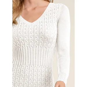 ✨Venus Cable Knit Sweater Sz Medium Cream Dress✨ thumbnail 3