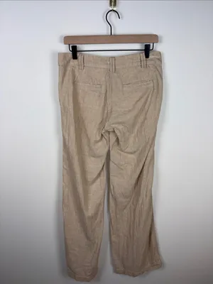 Pilcro And The Letterpress Linen Wide Leg Pants Women’s Size 4 Tan Low Rise thumbnail 8