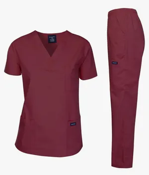 Maroon Scrub Set Red Size M thumbnail 1