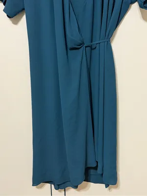 Aritzia Babaton Wallace Wrap Dress Teal Turquoise Size Large thumbnail 6