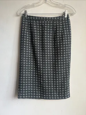 Biden Abstract Print Grey White Pencil Skirt Size 2 thumbnail 6
