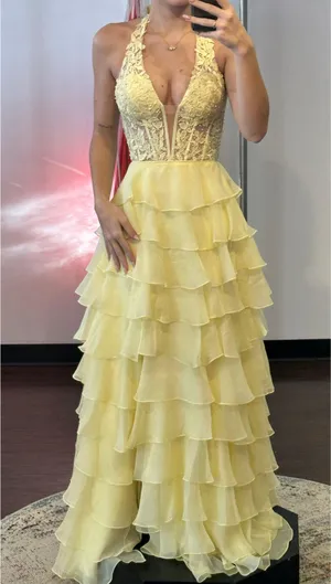 Sherri Hill Yellow Prom Dress thumbnail 1