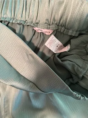 Naked Zebra Aqua Blue/Green High-Waist Elastic Waistband Shorts. thumbnail 3