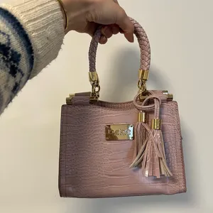 bebe light pink lavender faux crocodile mini purse thumbnail 13