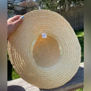 Vintage Kentucky Derby Straw Floral Hat Yellow thumbnail 5
