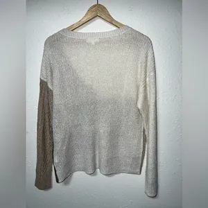 E & M Knitted V-Neck Sweater Color Block Women’s‎ Size Small thumbnail 2