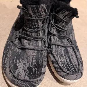 Hey Dude Black Fur Shoes thumbnail 1