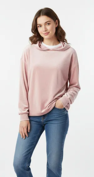 Ugg Baby Pink Long Sleeve Cozy Hoody Sweater S thumbnail 1