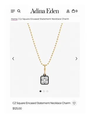 Revolve x Adina Eden Square Encased Statement Necklace Charm thumbnail 3