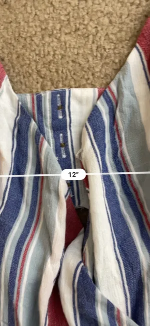 American Eagle Red White Blue Striped Romper thumbnail 5