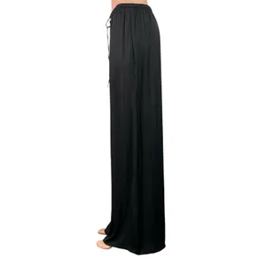 Zara Women's Black Drawstring High Waisted Wide Leg Baggy Trousers Pants Size M thumbnail 2