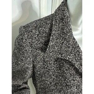 Vintage Carlisle Black White Marled tweed herringbone Pant Suit Wool Blend 12 thumbnail 11