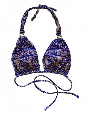 Vix Paula Hermanny Bia Tube Bikini Top Bandhani Klein Blue Women's Size Small thumbnail 1