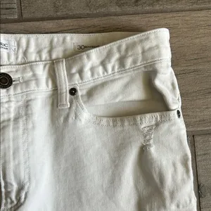 Banana Republic White Distressed Boyfriend Jeans thumbnail 4