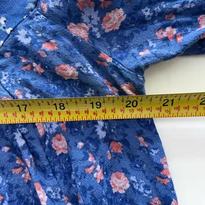 Free People Wildflower Fields Boho Blue Paisley Floral Print Tunic Top gypsy M thumbnail 9