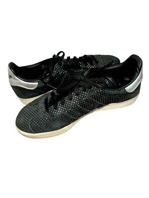 Adidas Gazelle Core Black suede Silver Metallic polka dots shoe sneakers 6.5 38 thumbnail 3