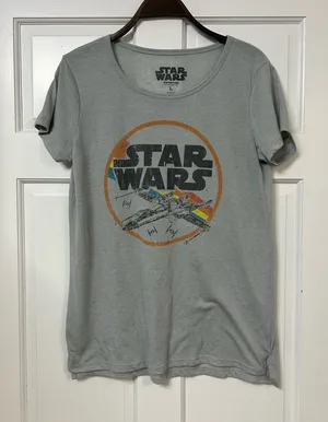 Star Wars Light Gray Logo Tee with Black Print thumbnail 1