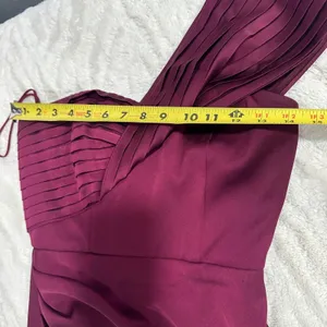 THEIA Gisela Burgundy One Shoulder Satin Midi Gown NWT Wedding Guest Sz 0 thumbnail 7