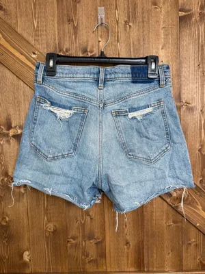 Abercrombie & Fitch Women’s Size 27 High Rise 4” Distressed Denim Shorts Raw Hem thumbnail 2