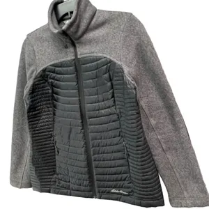 Eddie Bauer Jacket Womens S‎ Gray Black Down Fleece Puffer Insulated Full Zip thumbnail 2