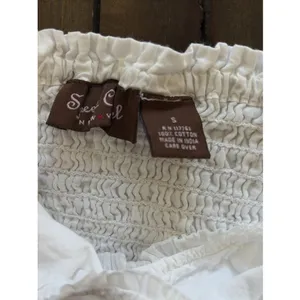 Speechless Swiss Dot Eyelet Tiered Sundress Womens Size S White Boho Cotton Y2K thumbnail 6