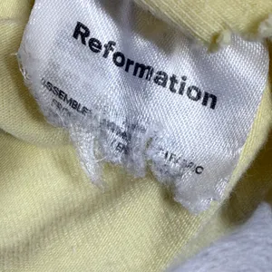 Reformation Yellow Ruched Sleeveless Square Neck Crop Top Tank Medium M thumbnail 5