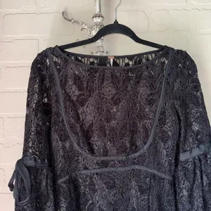 Free People dress Ruby Lace embossed black velvet no slip liner xs thumbnail 4