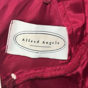 Alfred Angelo Burgundy Satin Open‎ Back Bow Maxi Dress Gown Prom Juniors 5/6 thumbnail 7