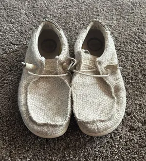 Hey Dude Beige Women's Woven Slip-On Loafers thumbnail 1