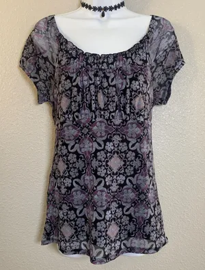 Whimsigoth Babydoll‎ Top Small Y2K Mesh Witchy Fairy Grunge Dark Feminine 2000s thumbnail 1