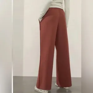 Athleta Endeavor High Rise Wide Leg Relaxed Track Pants Cherrywood Brown Small thumbnail 2