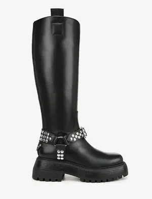 NEW Circus NY by Sam Edelman Hayes Women's Black Leather Stud Motorcycle Boot thumbnail 7