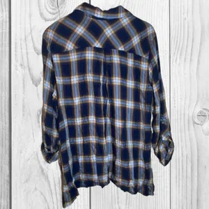 Ruby Rd.‎ Blue and orange Plaid Button Down Shirt Blouse size XL thumbnail 5