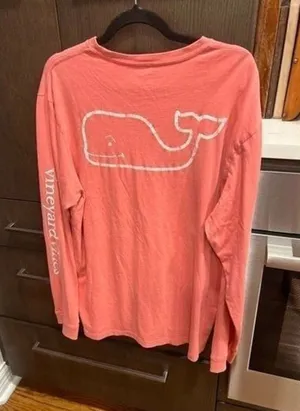 vineyard vines long sleeve peach woman size large thumbnail 1