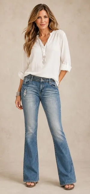7 For All Mankind Flare Sz 28 Blue Studded Waist Distressed dark Havana jeans thumbnail 1