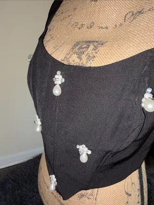 Pretty Little Thing SHAPE BLACK EMBELLISHED CORSET TOP CO-ORD thumbnail 7