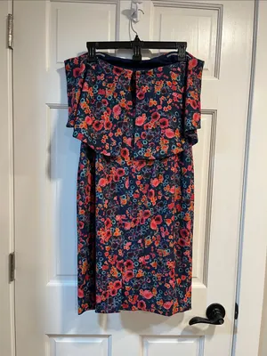Badgley Mischka Floral Popover Sheath Dress Size 10 thumbnail 6