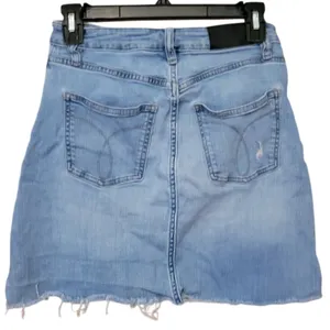 Calvin Klein Jeans Distressed Denim Mini Skirt‎ Coastal Cowgirl Western Festival Retro 90s Size 27 thumbnail 2