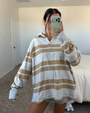 American Eagle Striped rugby tee thumbnail 1