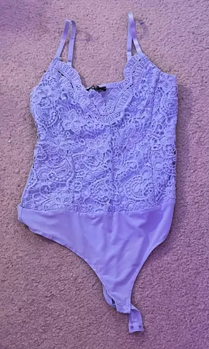 Lace Bodysuit Purple Size M thumbnail 1